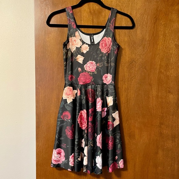 Blackmilk Dresses & Skirts - BlackMilk Dark Rose Scoop Skater Dress